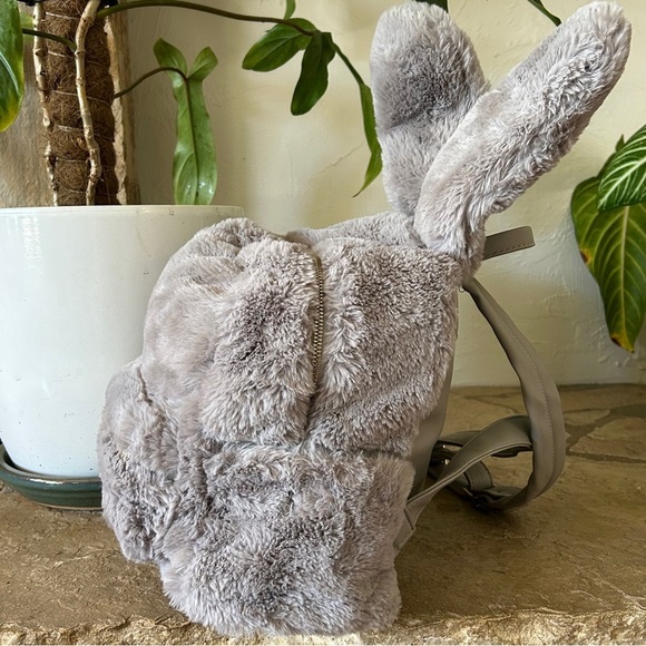 3 AM FOREVER Fluffy Bunny Backpack Purse - Picture 6 of 14